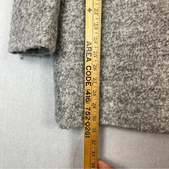 London Fog hooded sherpa wool blend long button front faux fur coat Sz S - Picture 11 of 11